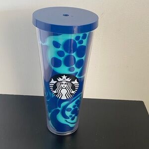 Starbucks Aqua and Navy Swirl Tumbler